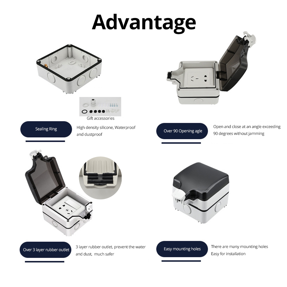Wallpad IP66 Dustproof Waterpr - Outdoor Power Outlet Box のレビューと価格